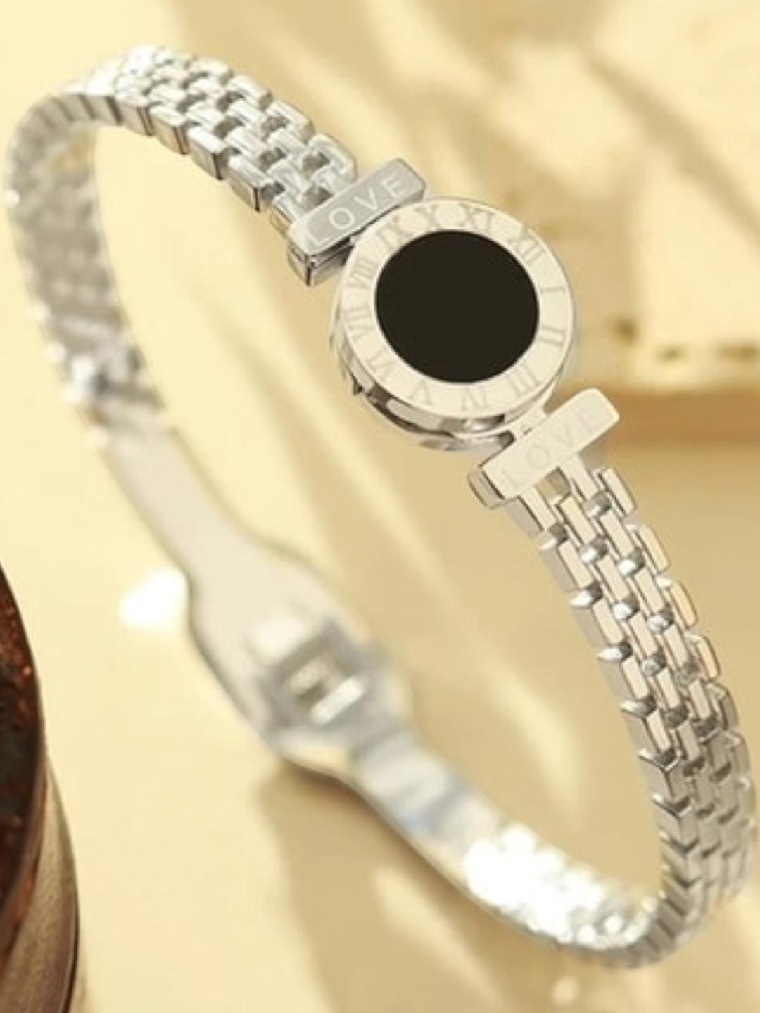 APUNKA D FASHION Silver Stainless Steel Bracelet