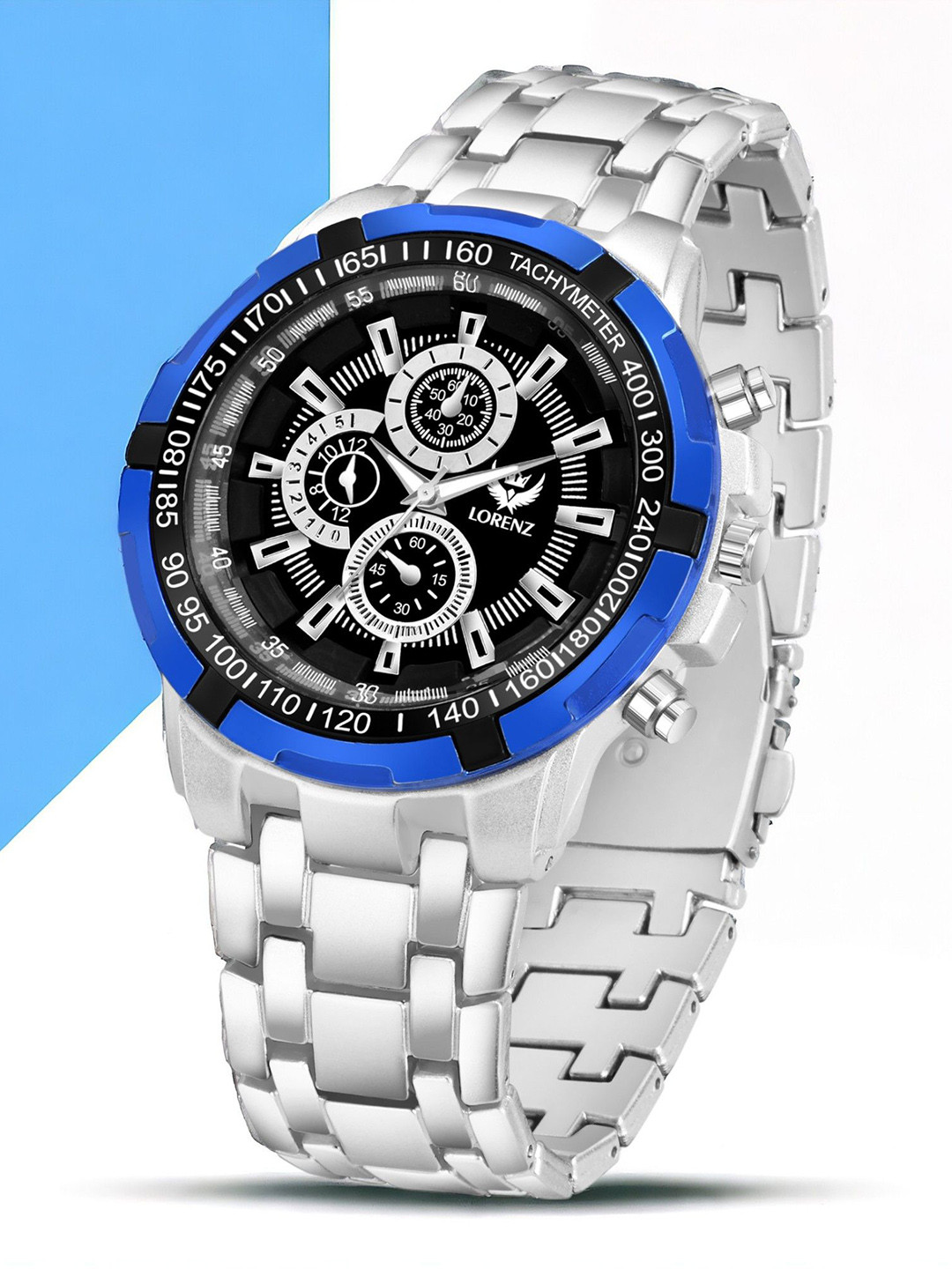 LORENZ Men Brass Dial & Stainless Steel Straps Analogue Watch MK-4052R