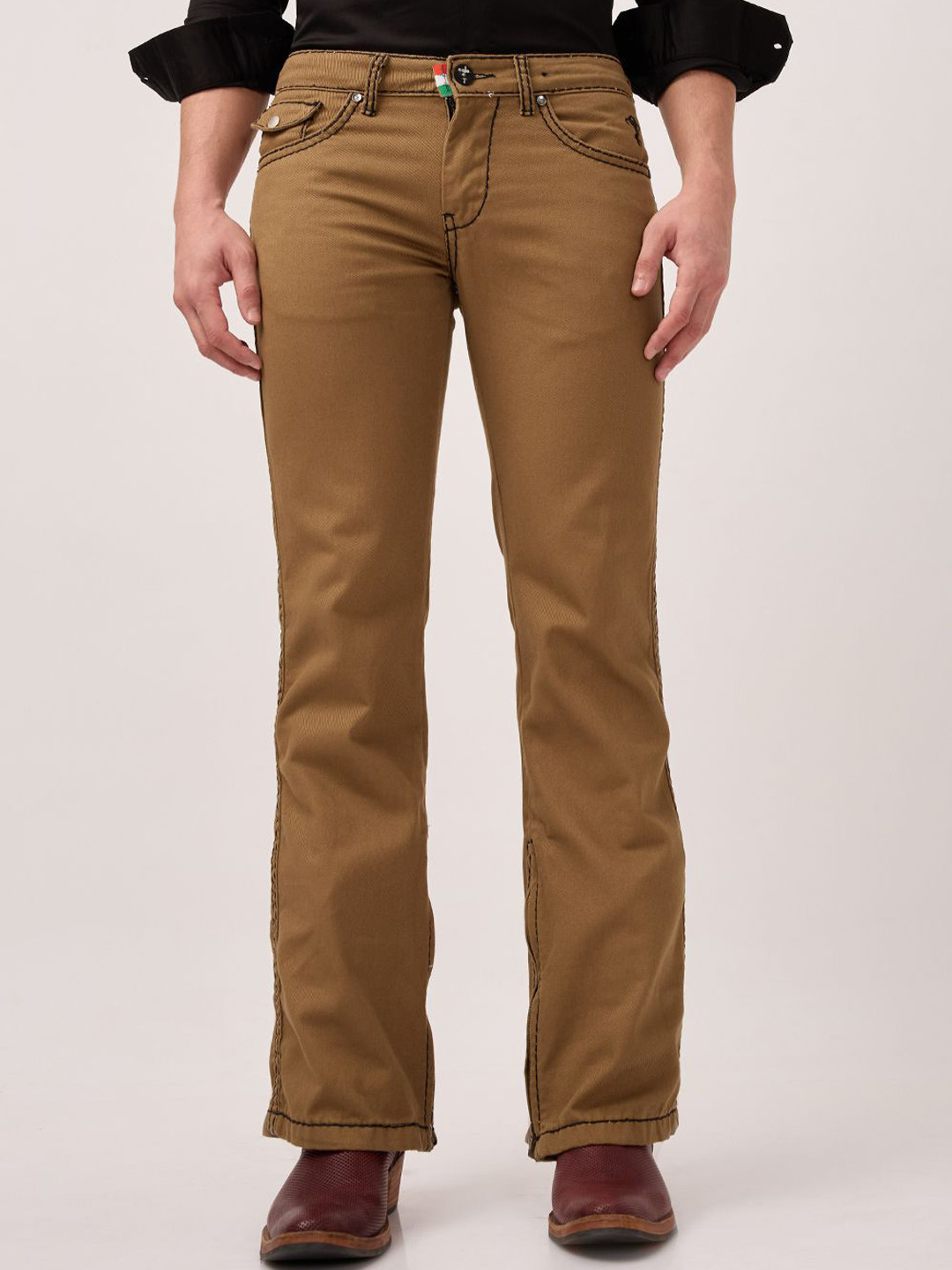 mode de base Men Cotton Bootcut Low-Rise Stretchable Jeans