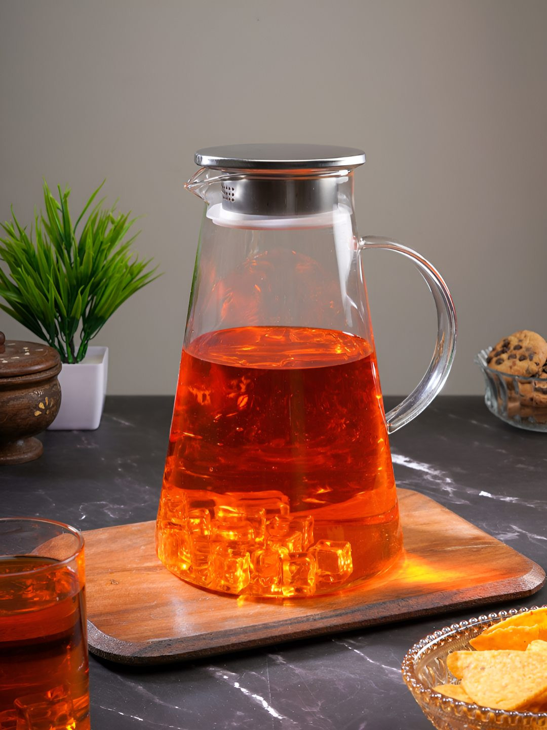 Aura Transparent Dishwasher And Microwave Safe Glass Water Jug