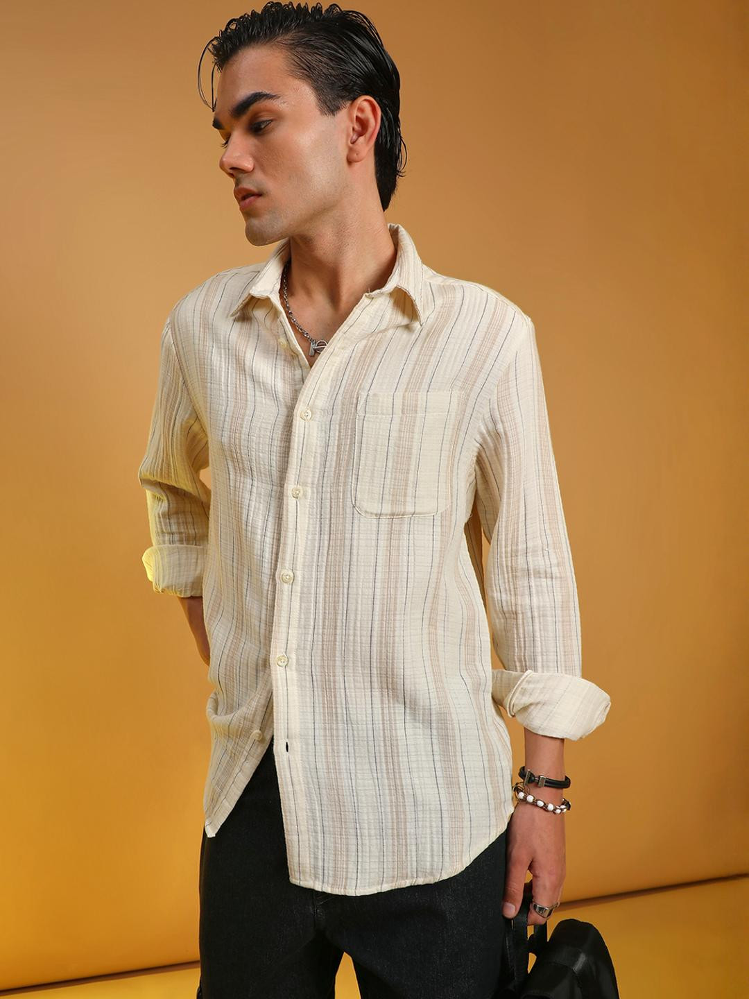 LIMEROAD Men Brown Shirts