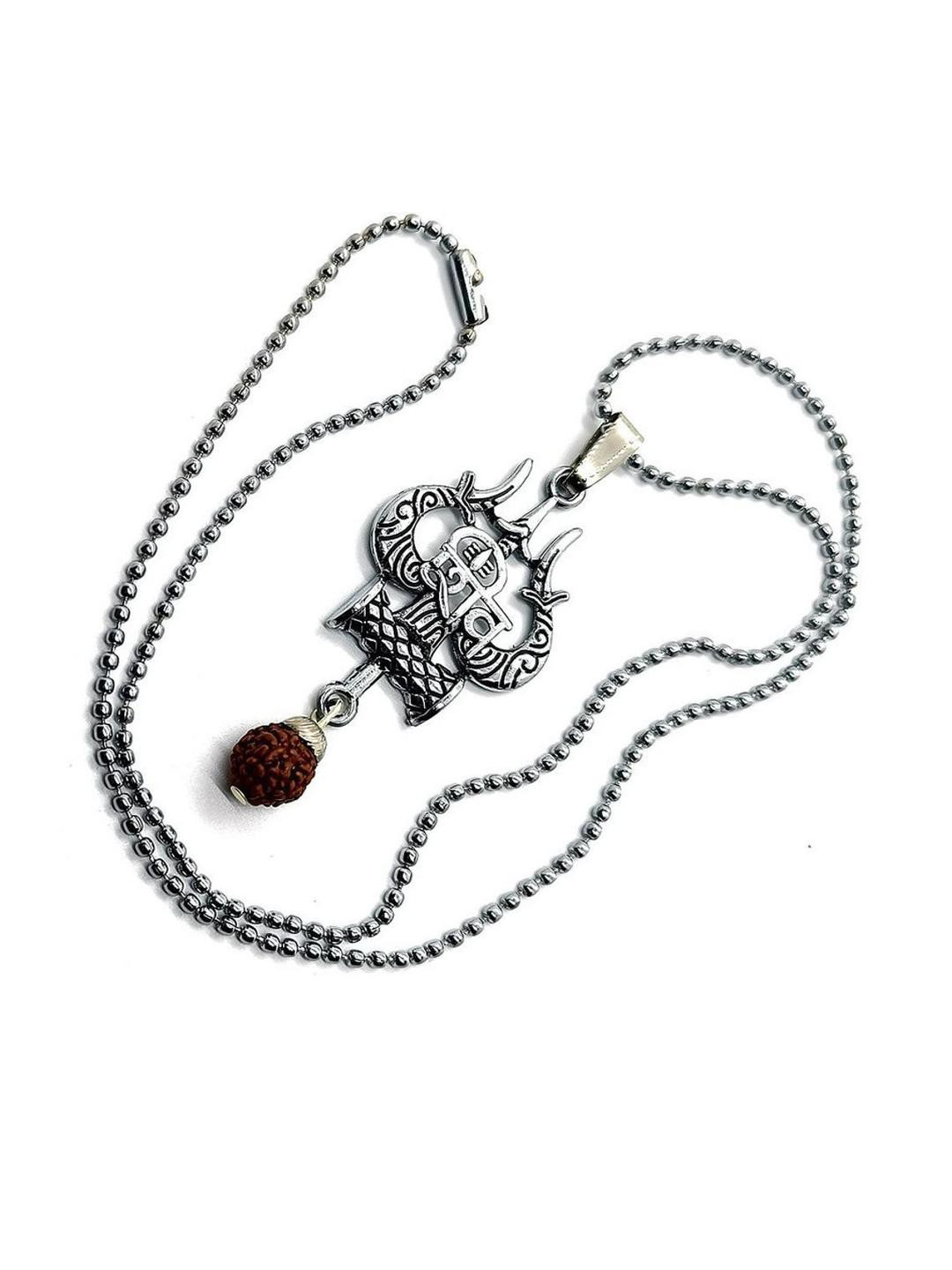 Dynamic Retail Global Silver-Plated Circular Pendants with Chains