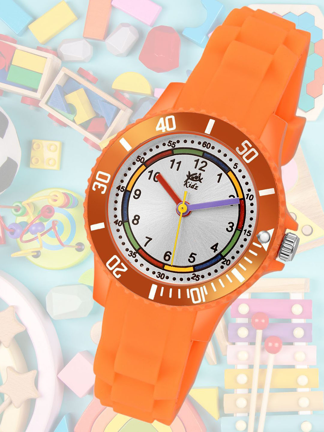Kool Kidz Unisex Kids Brass Printed Dial Analogue Watch DMK 054N ORANGE