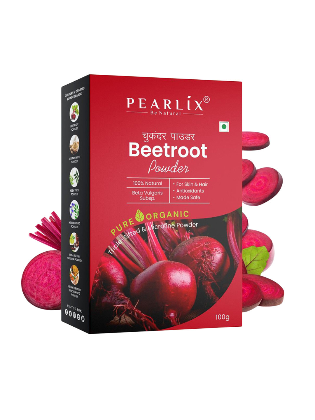 Pearlix Be Natural Organic Beetroot Powder For Face & Hair - 100 g