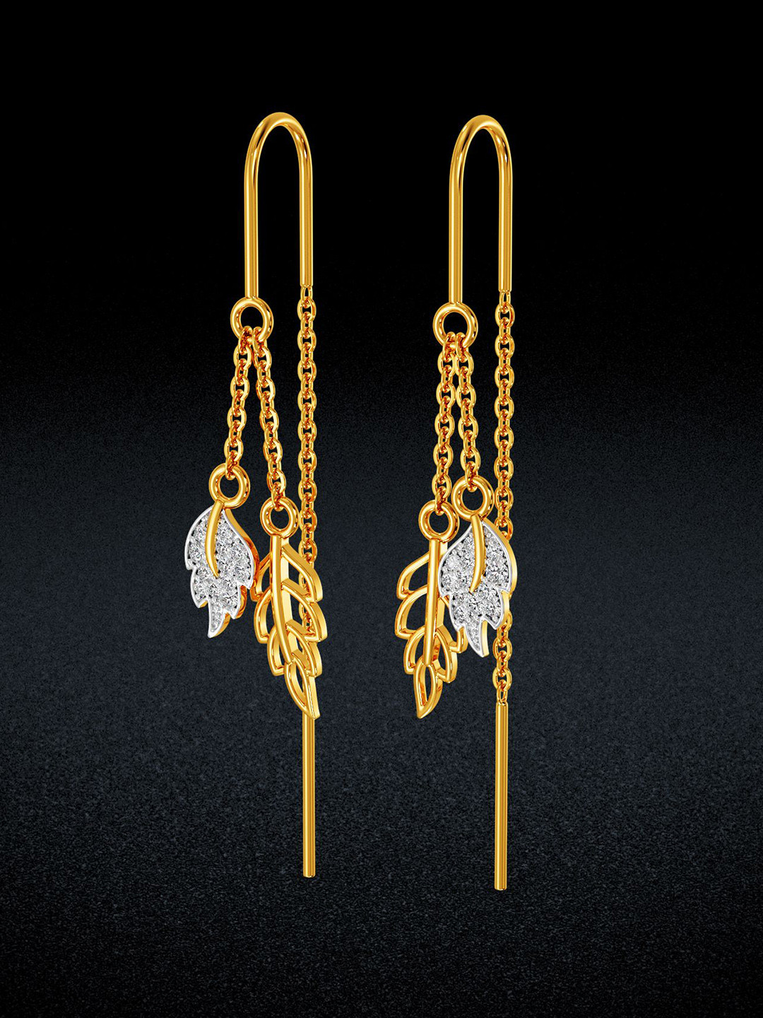 Joyalukkas Refined Leafy Elegance Gold Women Earrings