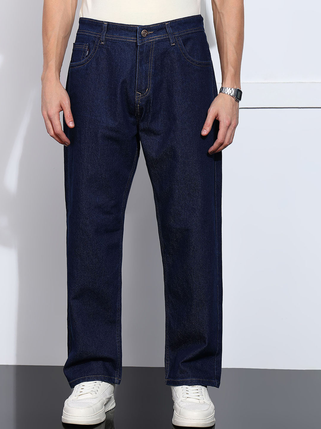 Podge Men Baggy Fit Mid-Rise Stretchable Jeans