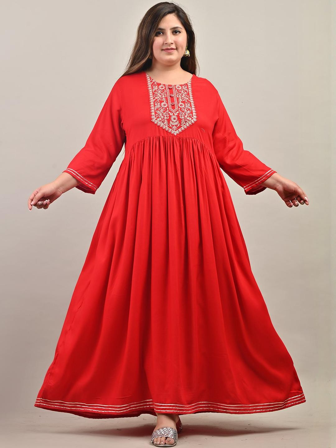 Swasti Maroon Viscose Rayon Dresses