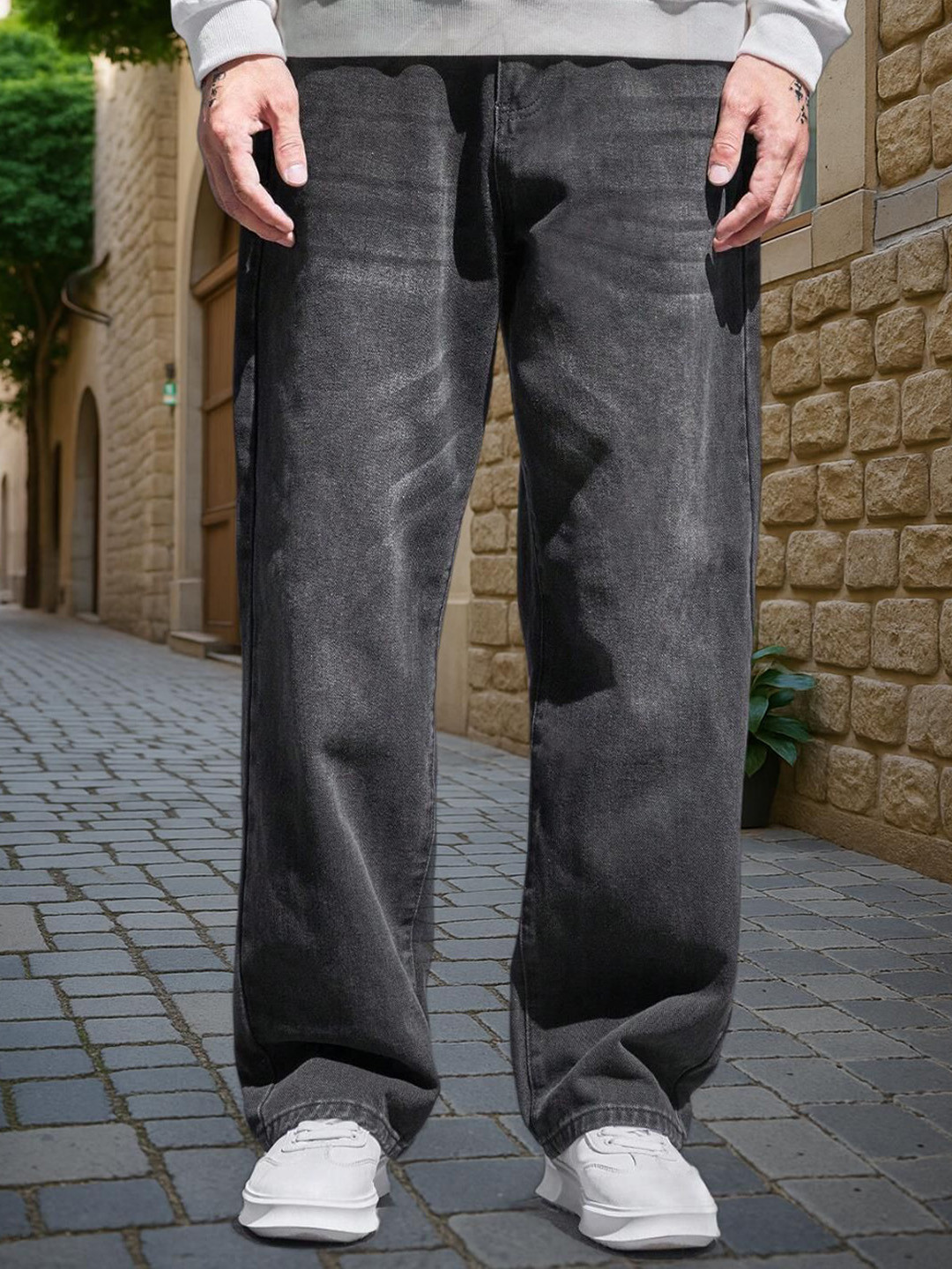 FUDE PRIDE Men Mid-Rise Baggy StretchableClean Look Jeans