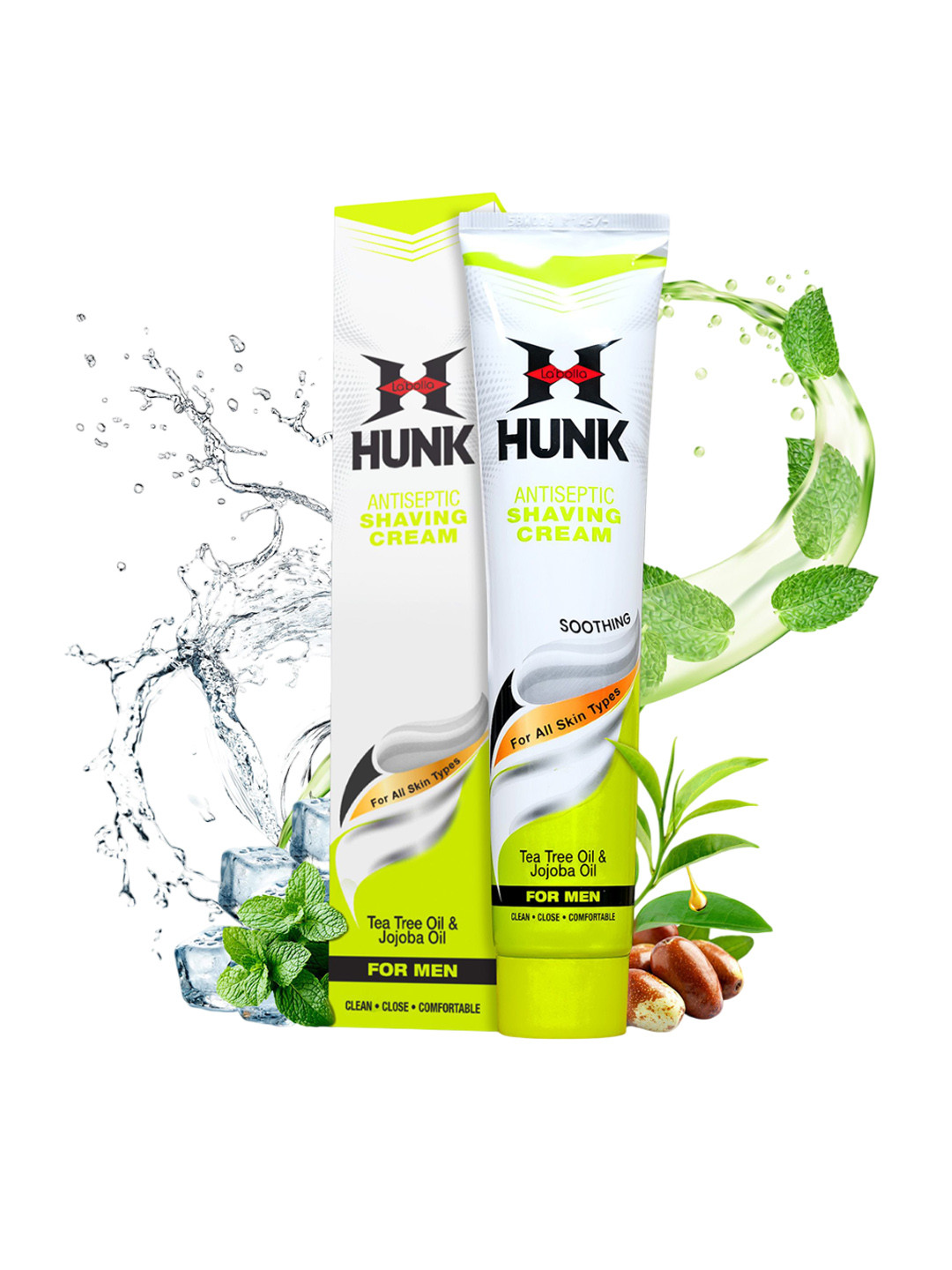 Labolia Hunk Antiseptic Shaving Cream With Tea Tree & Jojoba Oil - 120 g