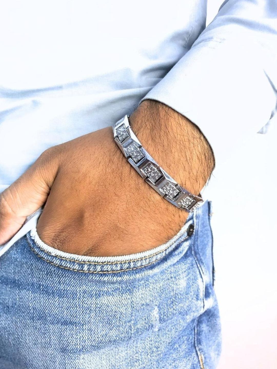 Jewelry Miguel Silver Stainless Steel Bracelet