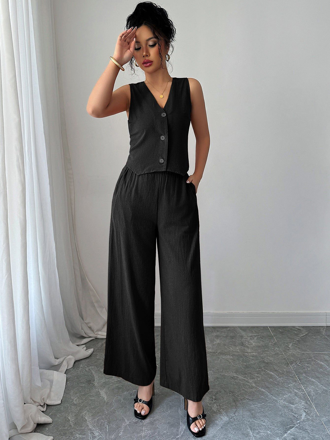 Outzidr V Neck Vest & Trousers Co-Ords