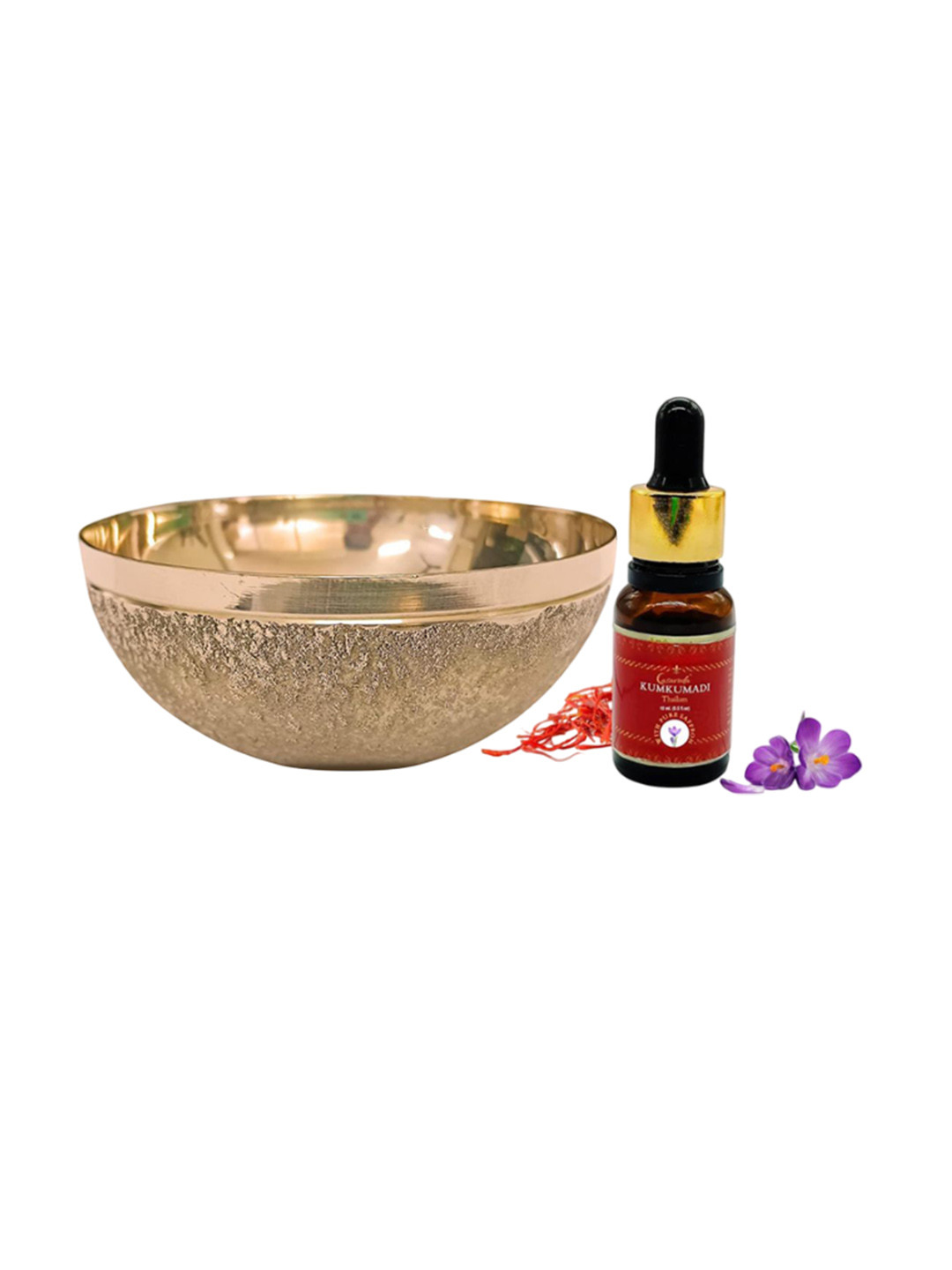 Vintageware Set Of 2 Kumkumadi Face Thailam 10 ml With Kansa Detox Scrub Vatki