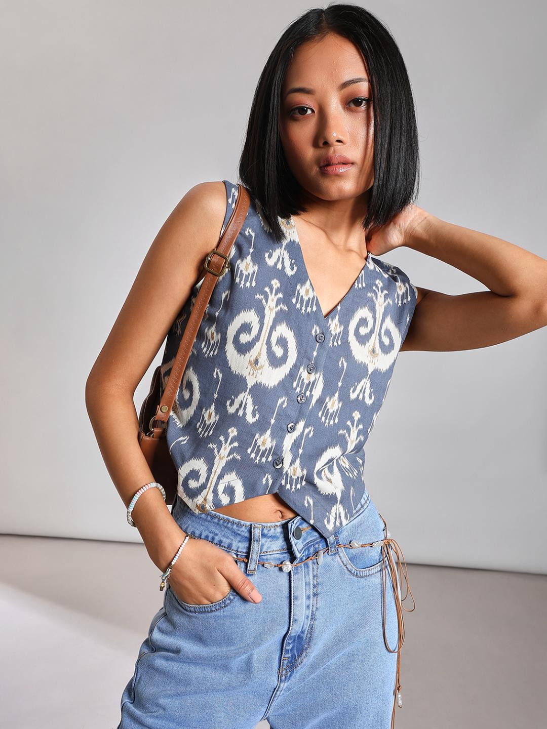 LIMEROAD Tropical Print Cotton Top