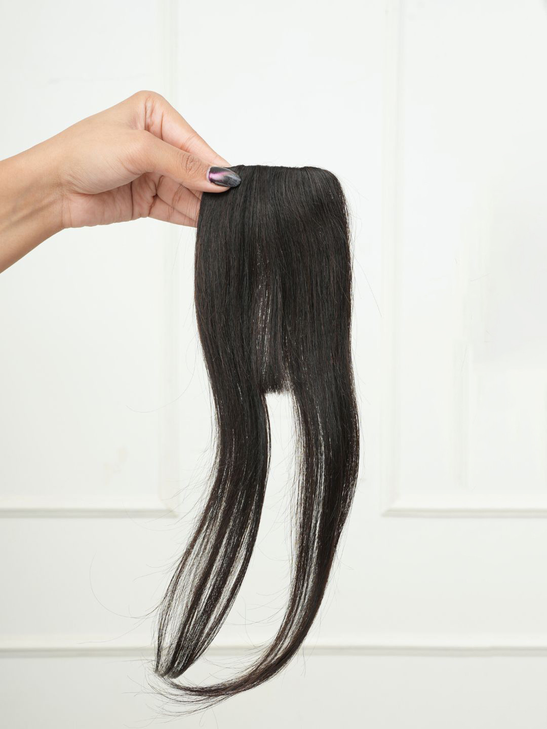 The Shell Hair Clip In Wavy Bangs Hair Extension - Natural Black - 14 Inch