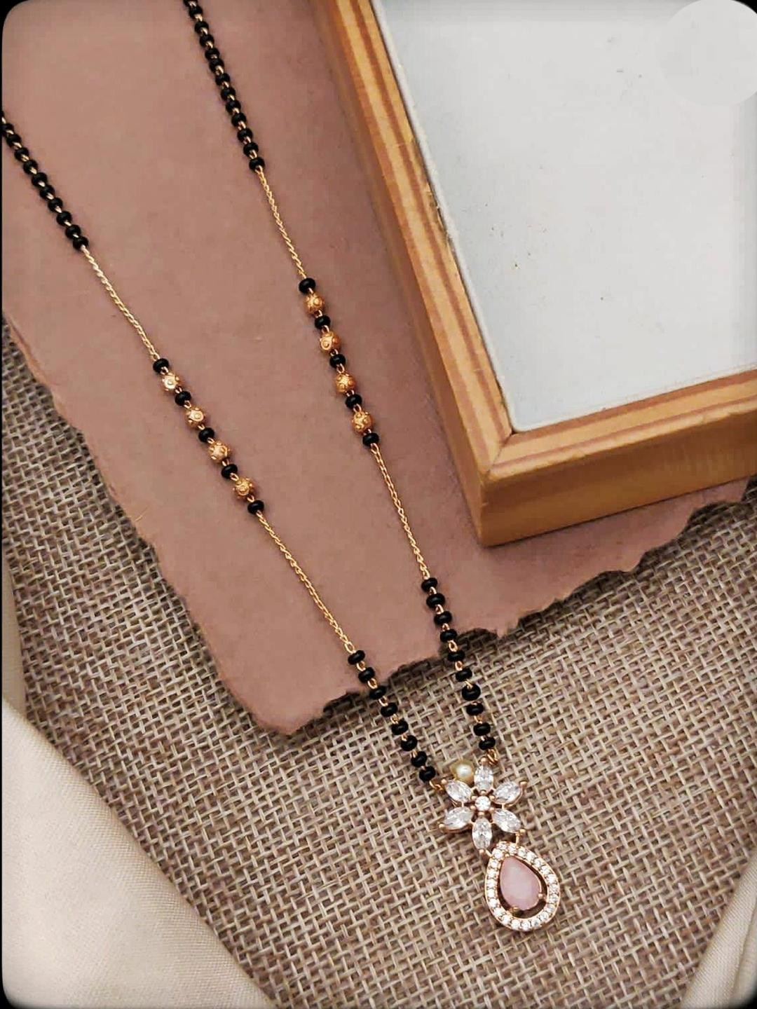 LA MESKEY Rose Gold-Plated Brass Mangalsutra