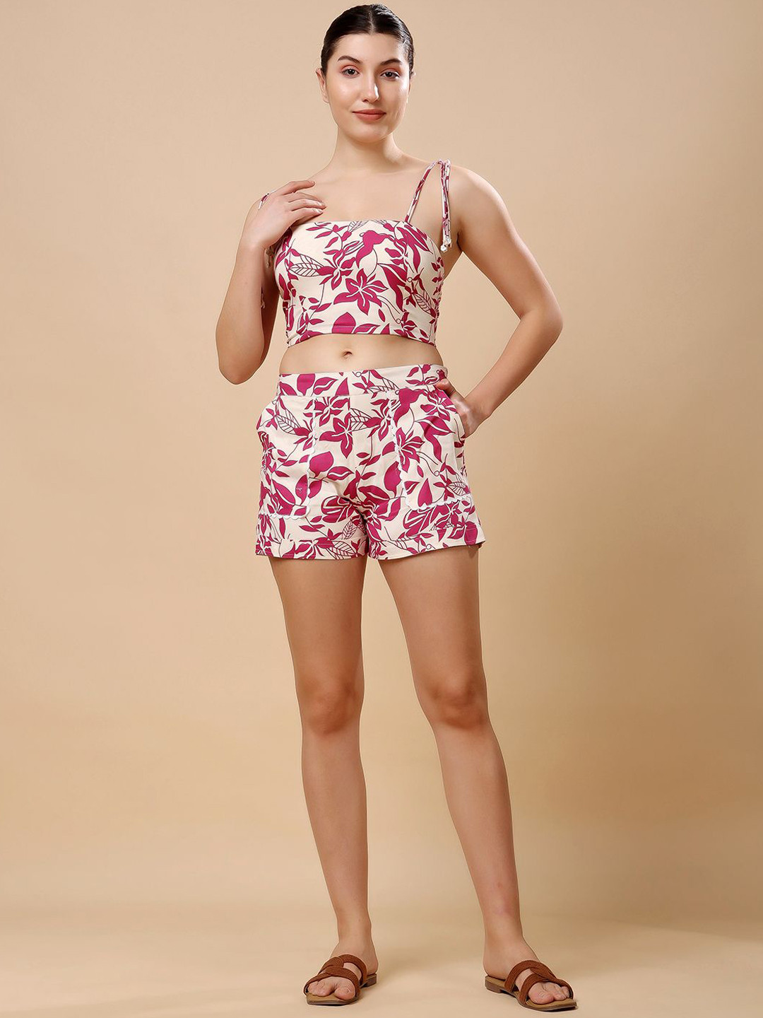 T TRYON ULTIMATE Printed Top & Shorts Co-Ord Set
