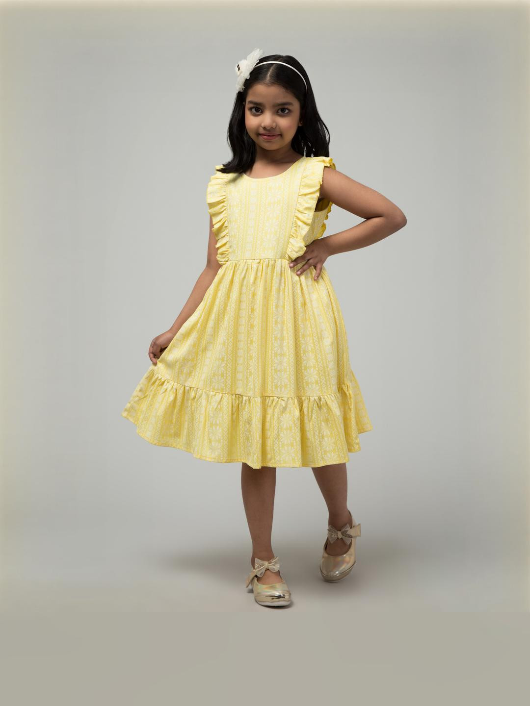 MAMATHINK Yellow Polyester Dresses