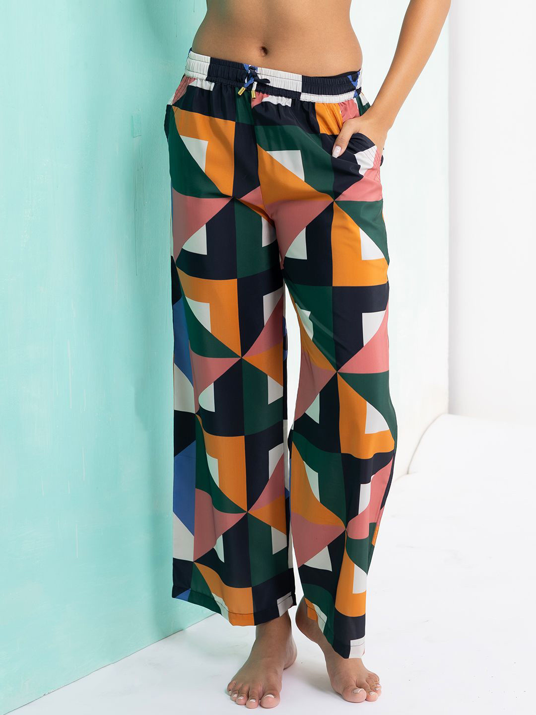 Aoba Women Multi Printed Beachwear Pants