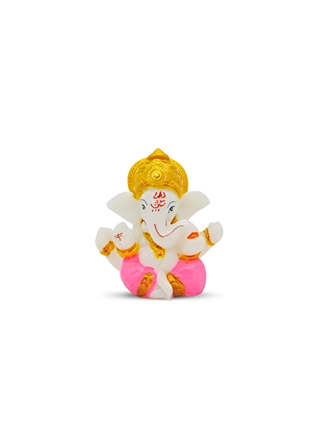 Rare Planet White & Pink Lord Ganesha Religious Idol Showpiece