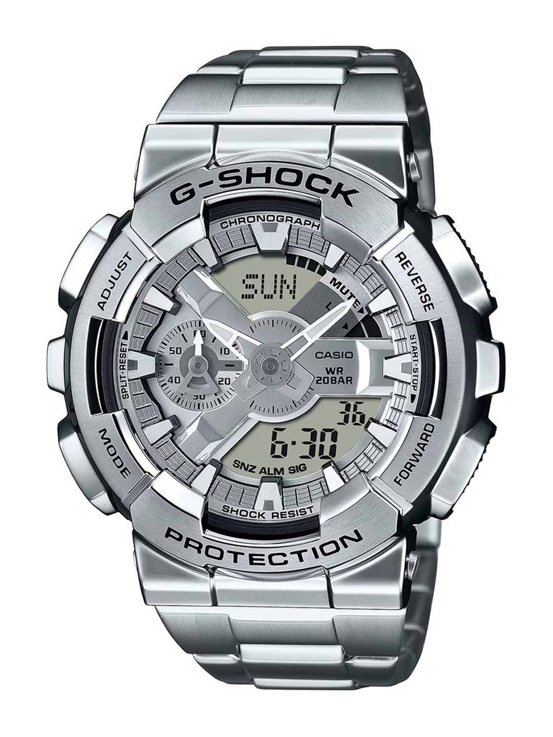 CASIO G-SHOCK GM-110D-8ADR Silver Analog-Digital dial Stainless Steel Band G1687