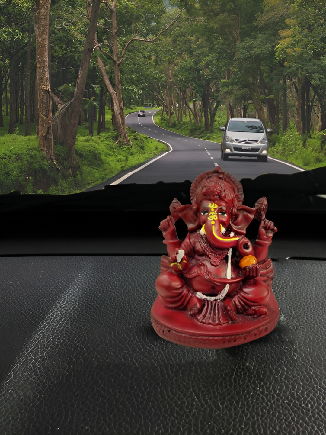 Rare Planet Maroon & Gold-Toned Lord Ganesha Religious Idol Showpiece