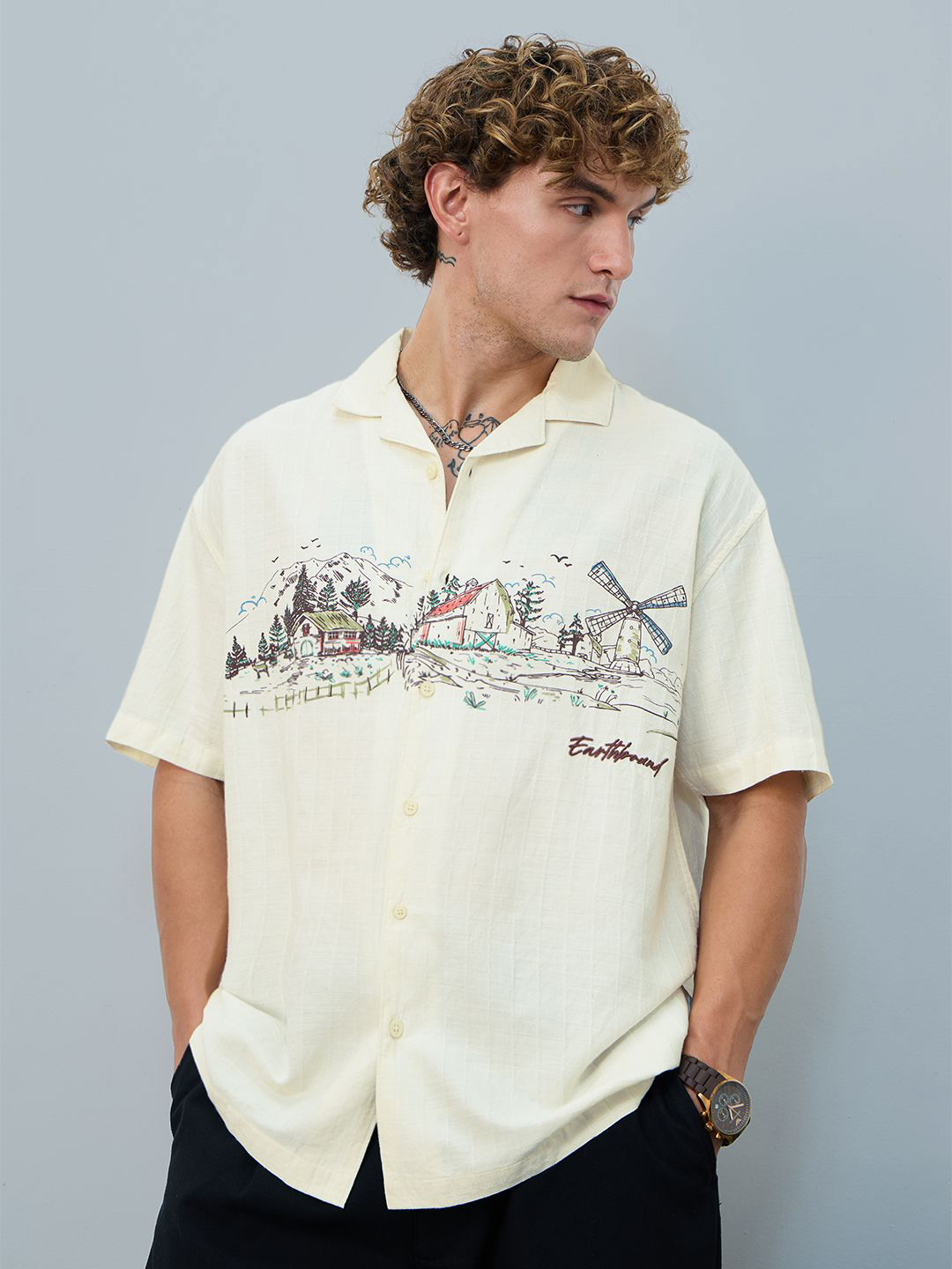 The Souled Store Hometown Graphic Printed Casual Shirt