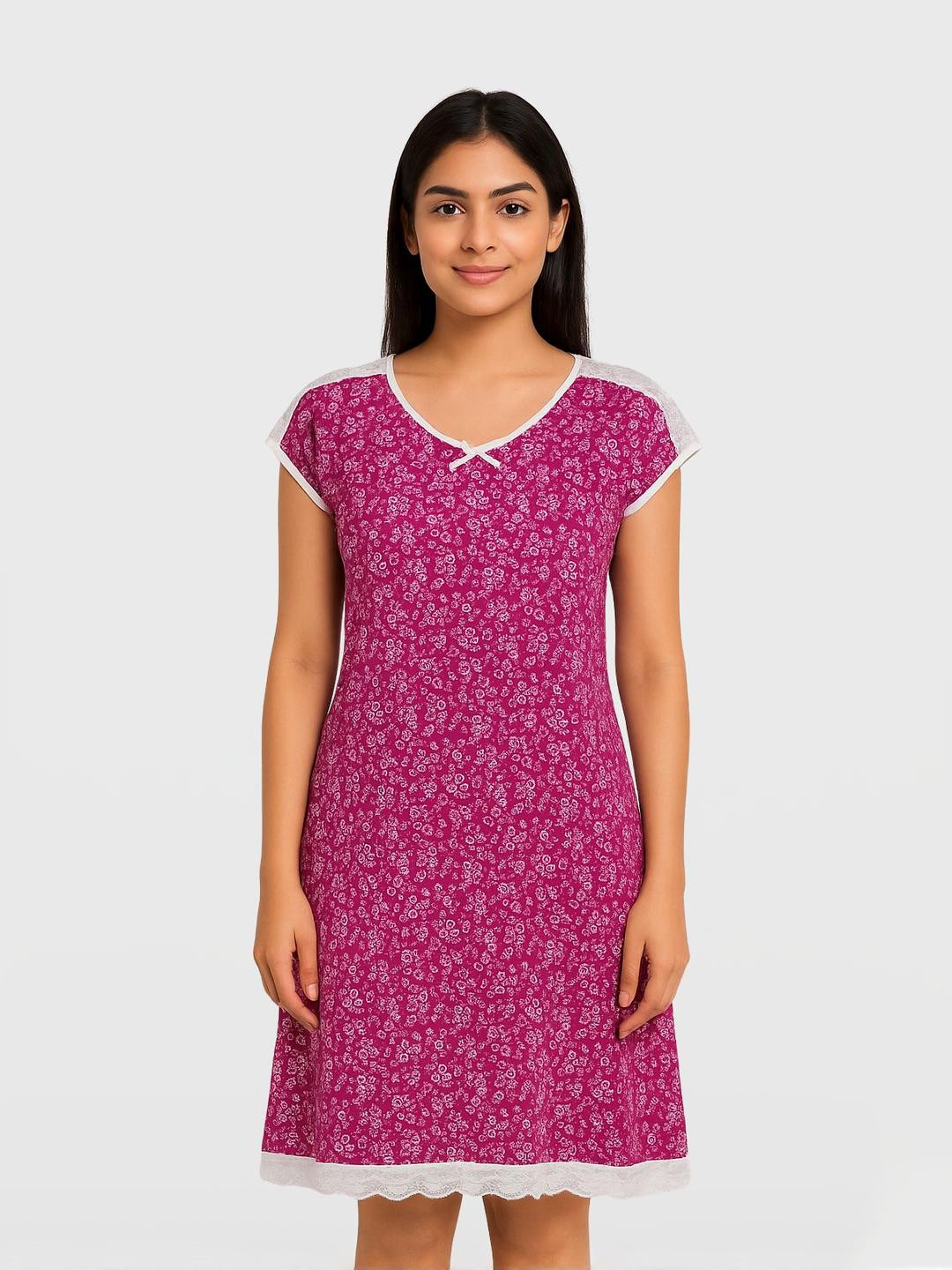 ZERJAMA Pink Modal Nightdress