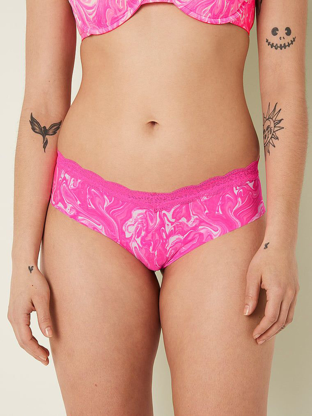 Victoria's Secret PINK Striped Low-Rise No-Show Cheekster Basic Briefs 112145195X18
