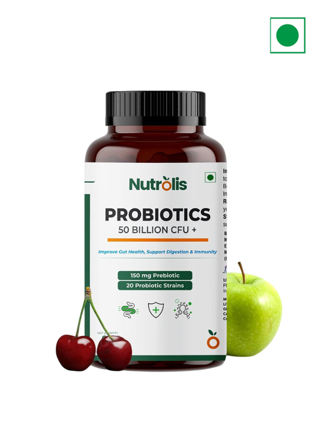 Nutrolis Probiotics Supplement 50 Billion For Immunity - 60 Tablets