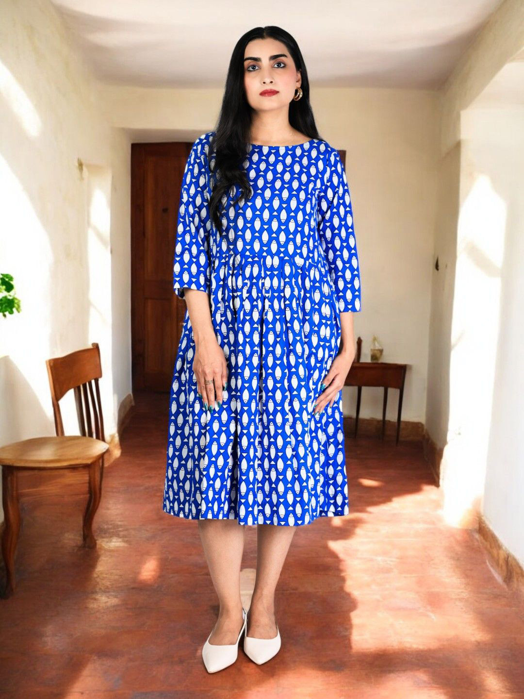 PRETANSHAH Women Printed Fit & Flare Dress
