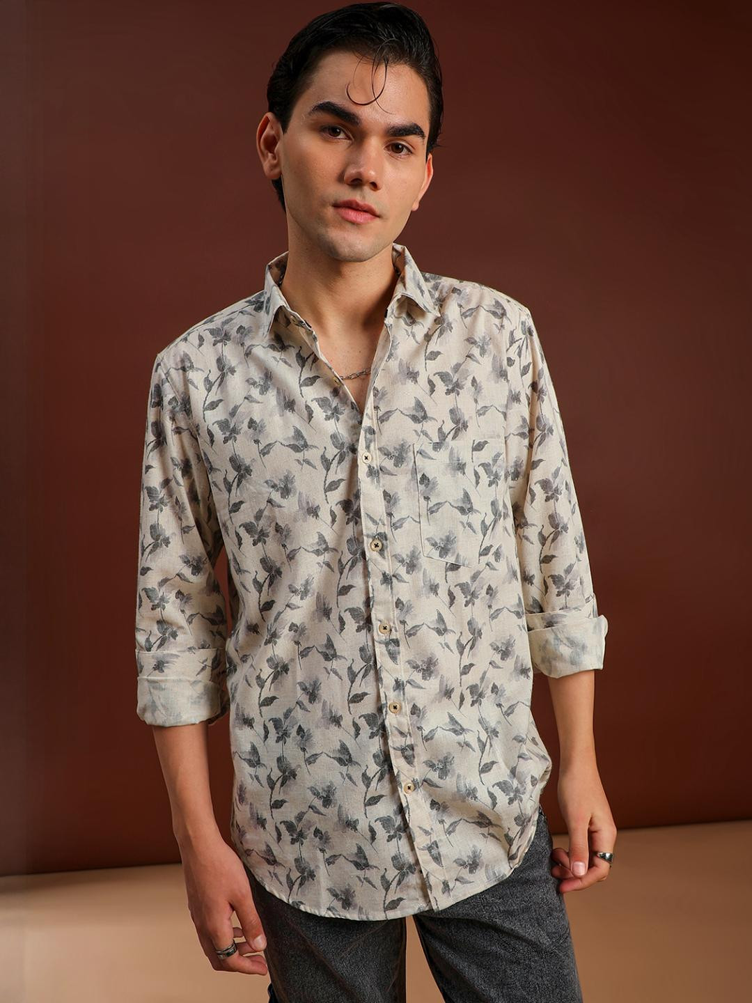 LIMEROAD Men Grey Shirts