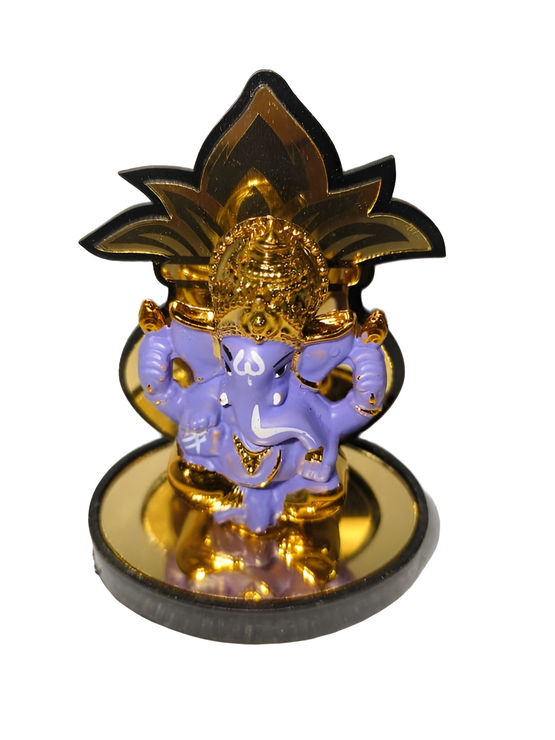Rare Planet Purple & Gold-Toned Ganpati Religious Idol Showpiece