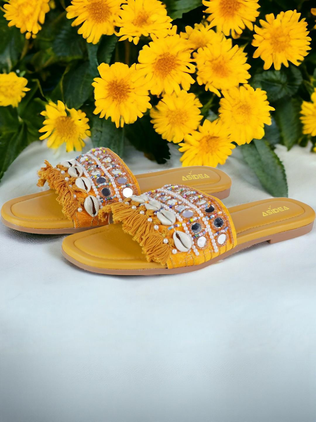 ASIDEA Women's Embellished Party Wear Flats