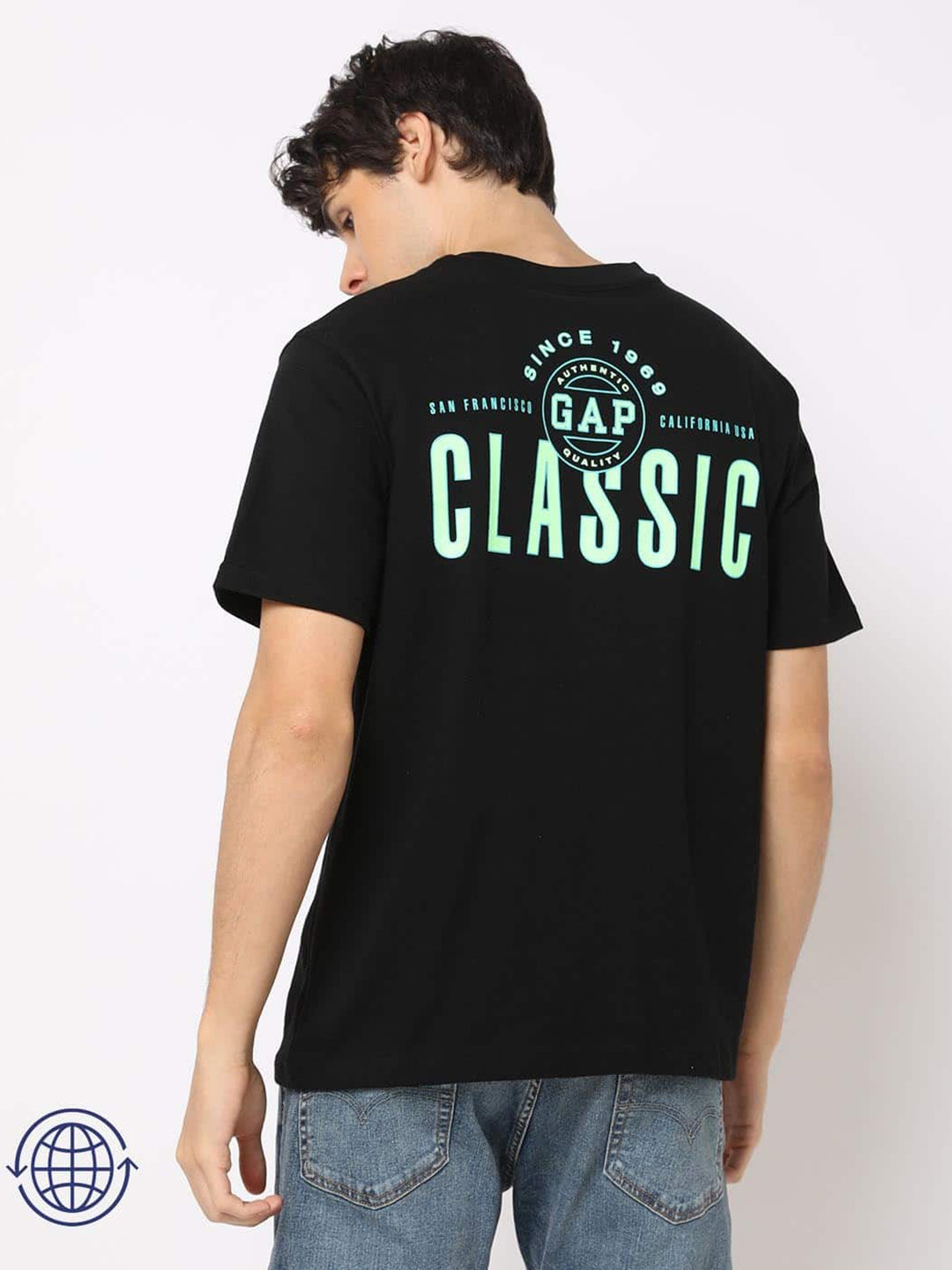 GAP Pure Cotton Brand Logo Typography Print Tshirt