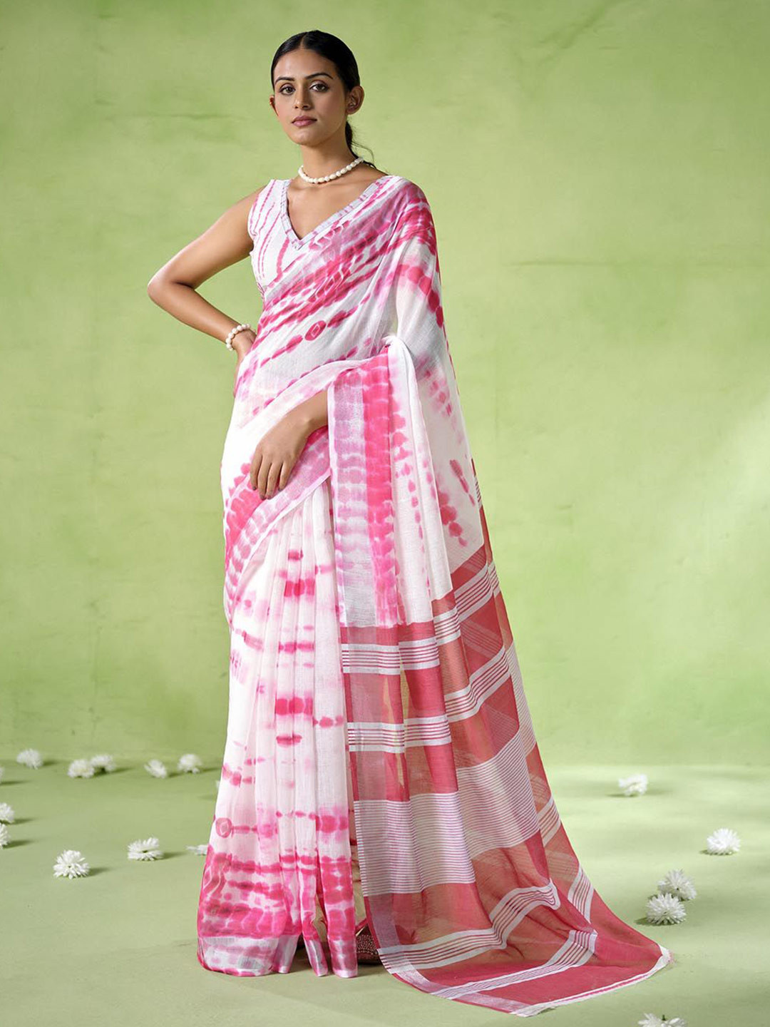 Mitera Tie and Dye No Border  Saree