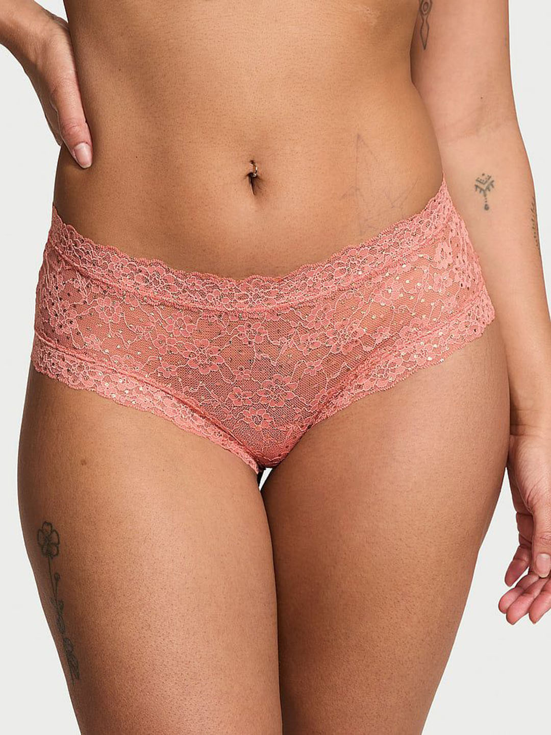 Victoria's Secret The Lacie Shimmer Lace Cheeky Brief - 112630647A3M