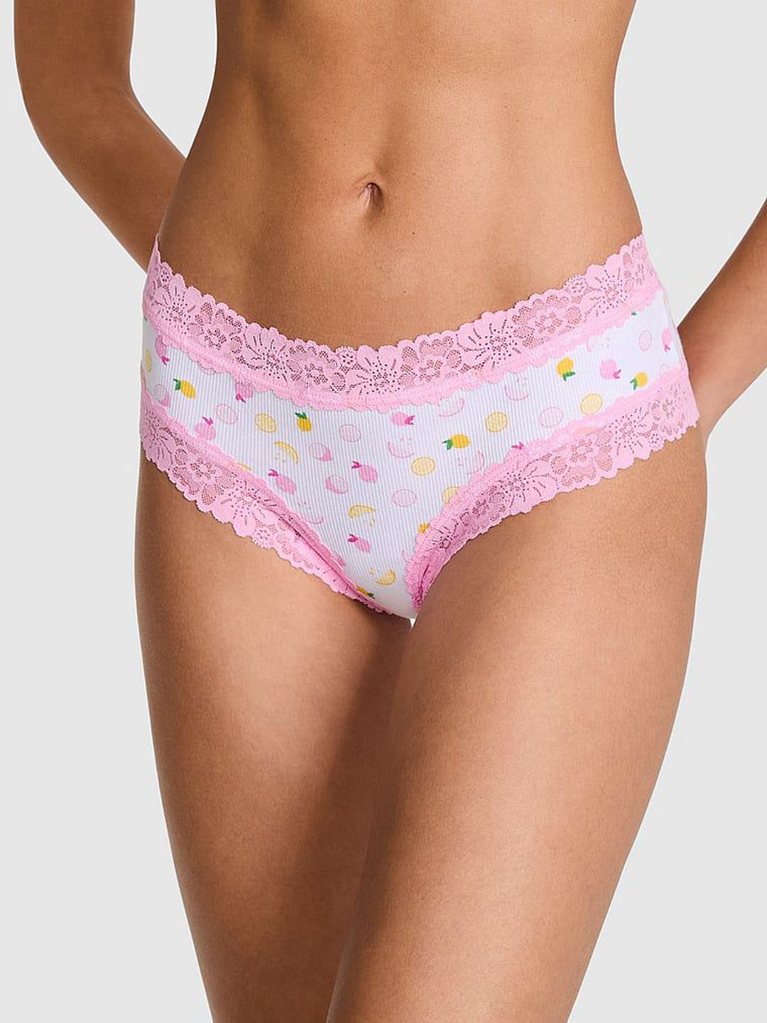 Victoria's Secret PINK Printed Lace-Trim Cheeky Briefs 112543027B99
