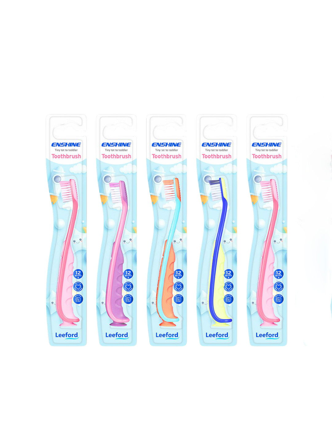 ENSHINE Kids Multicolor Set of 5 Toothbrush with Extra Soft Bristle