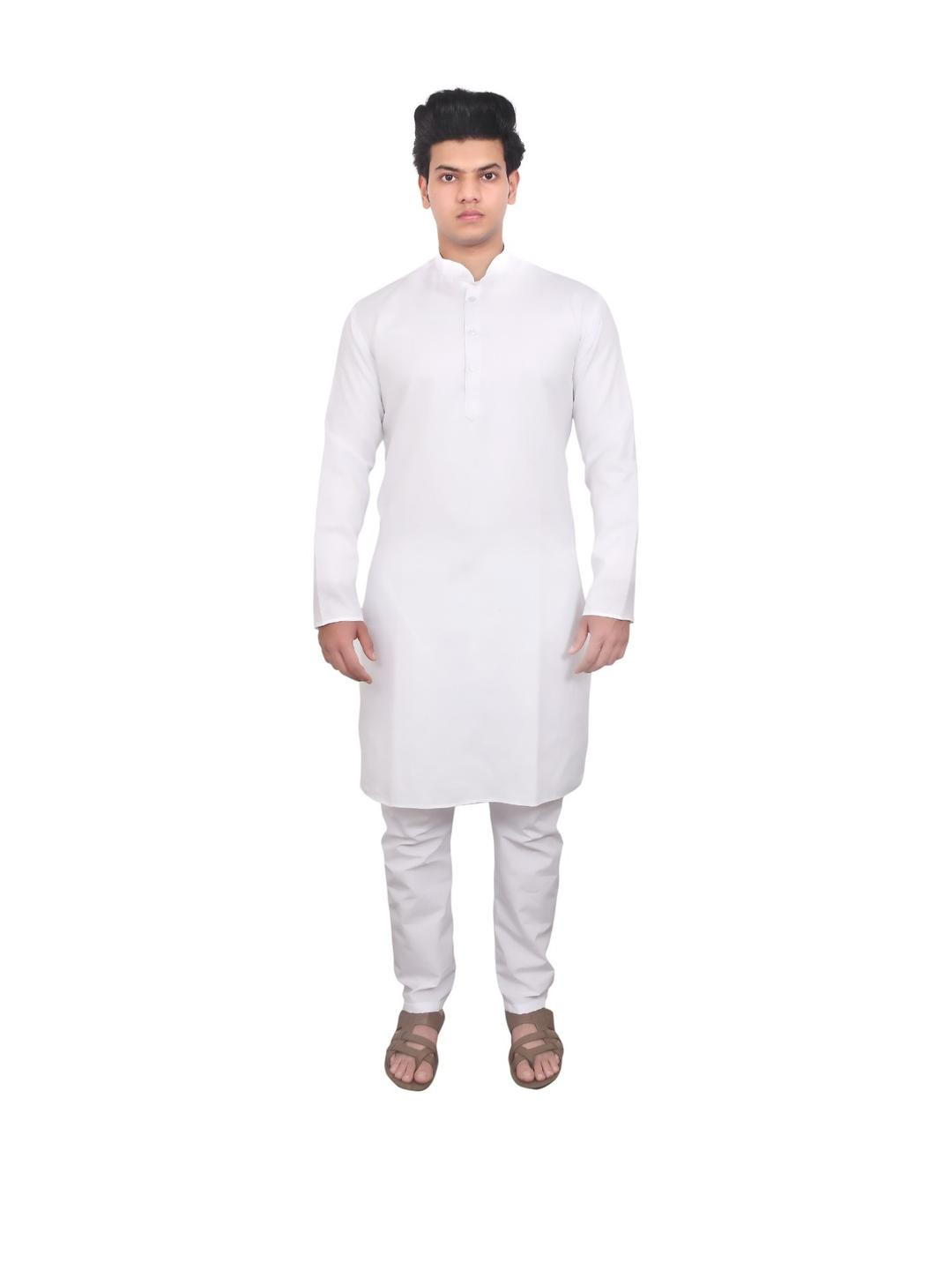 APPIX White Cotton Blend Kurta Sets