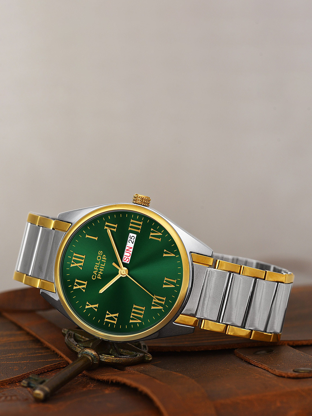 CARLOS PHILIP Men Printed Stainless Steel Bracelet Style Straps Analogue Watch Divinia