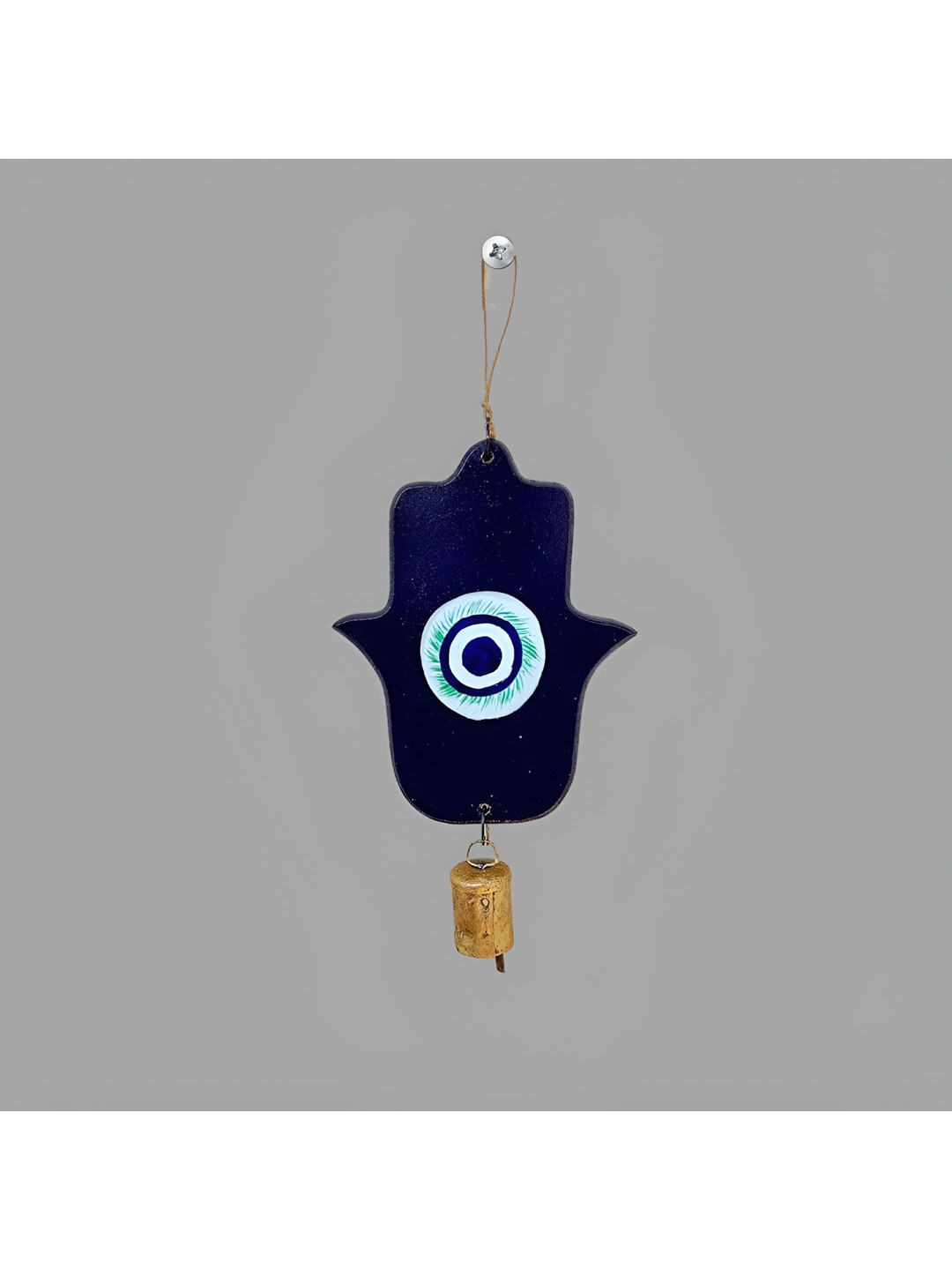 JASMEY HOMES Blessing Hamsa Wood Matte Hanging Hall Wall Hangings-5In