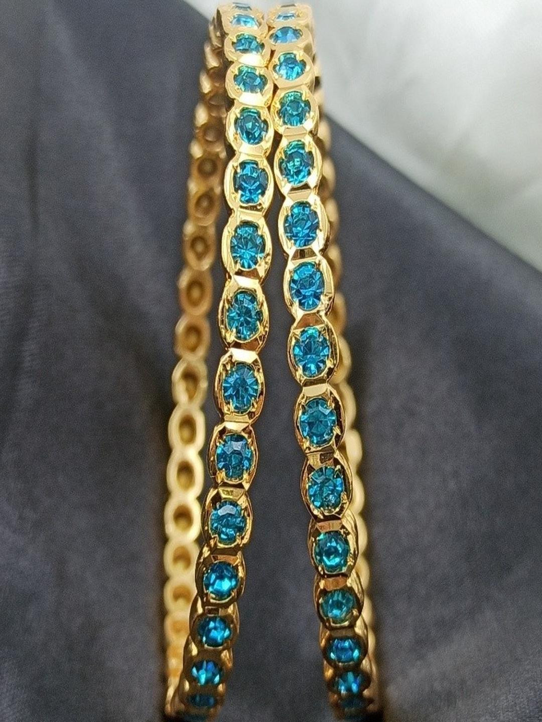 PRS GOLD COVERING Blue Copper Bangle