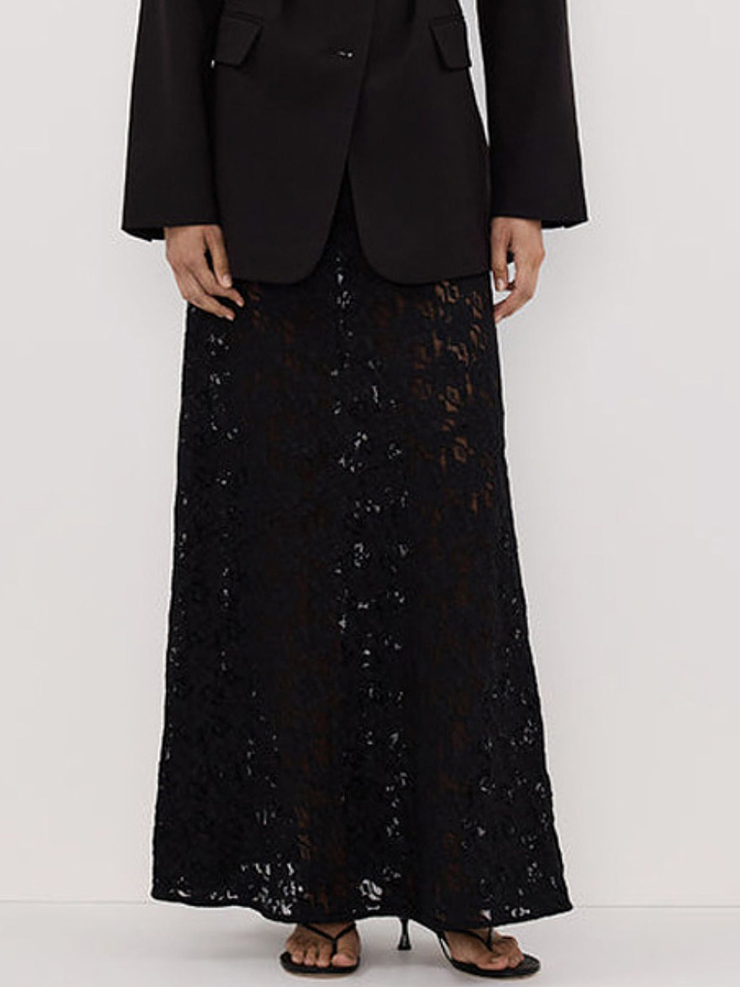 LULU & SKY Self-Designed High-Rise Semi-Sheer A-Line Maxi Skirt