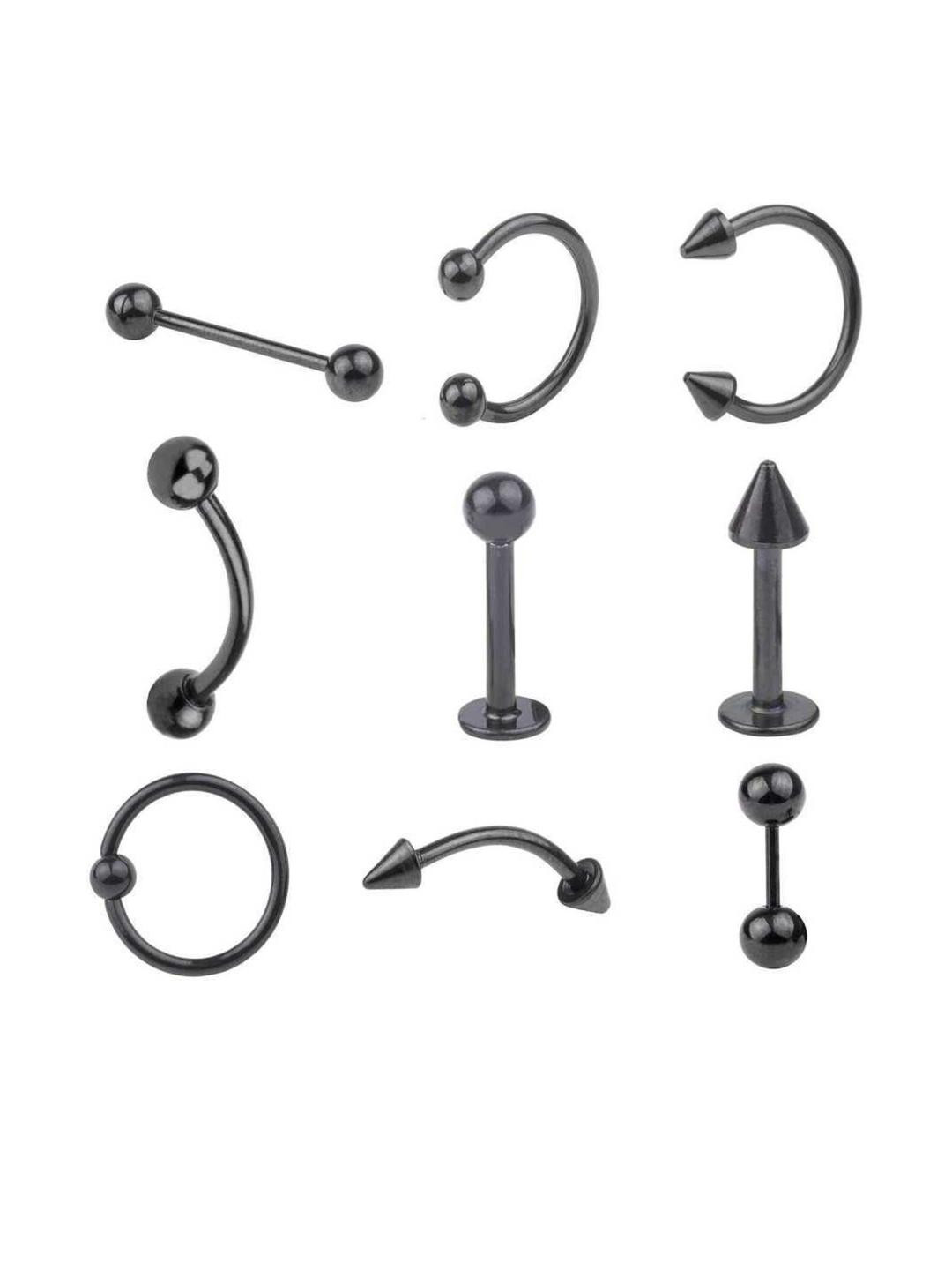 MEHAK CREATION Black German Silver Earrings