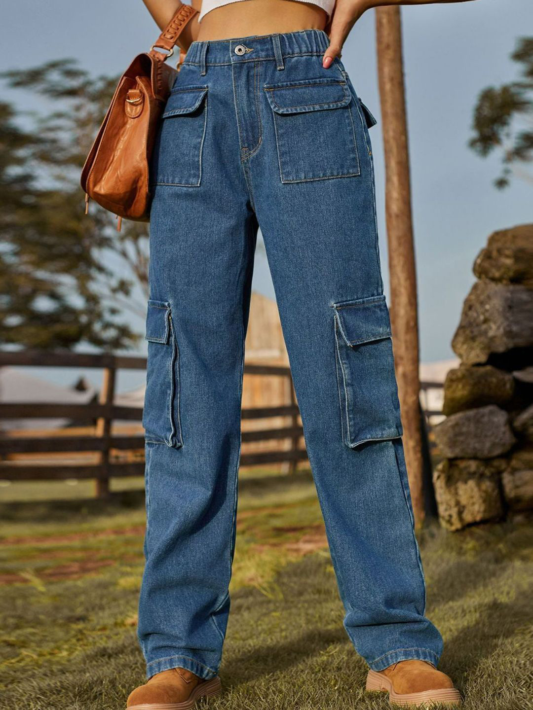 Oh Rare Women Mid Rise Relexed Fit Cargos