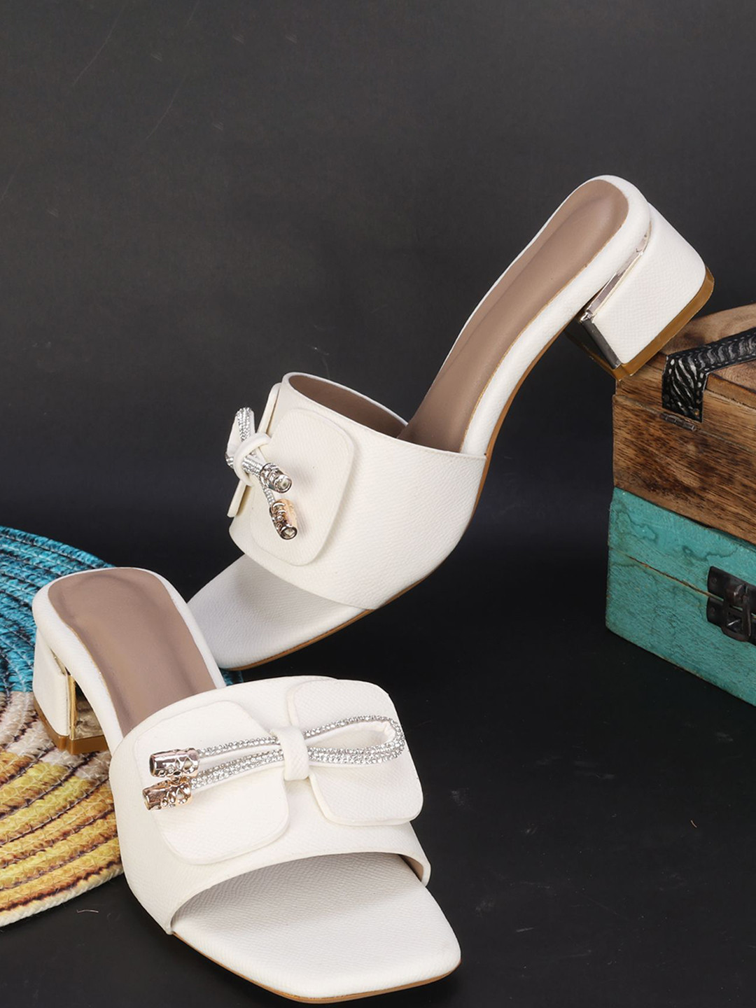 Commander Shoes Block Heel Open Back Heels
