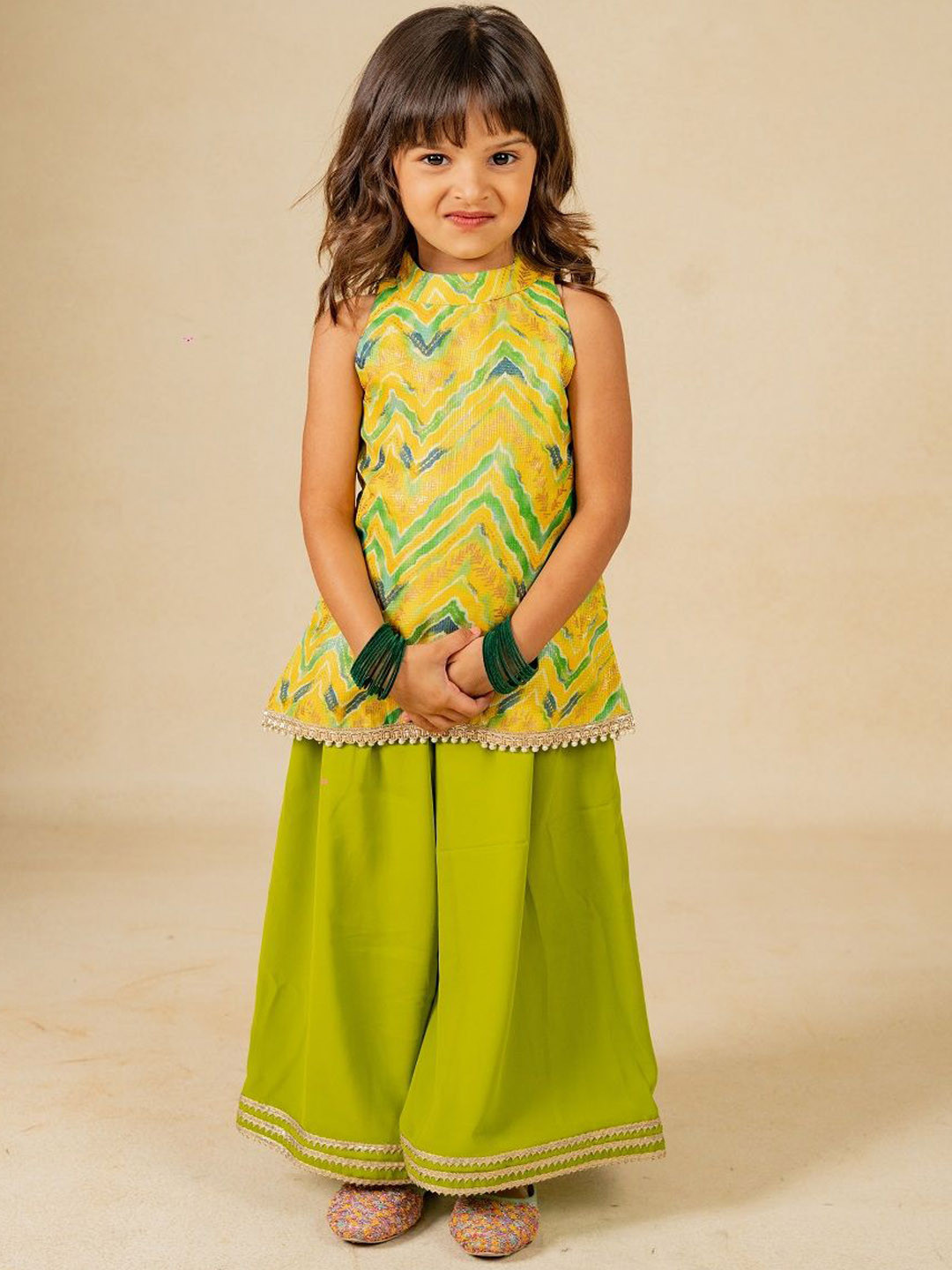 Jilmil Girls Floral Printed Kurti with Sharara