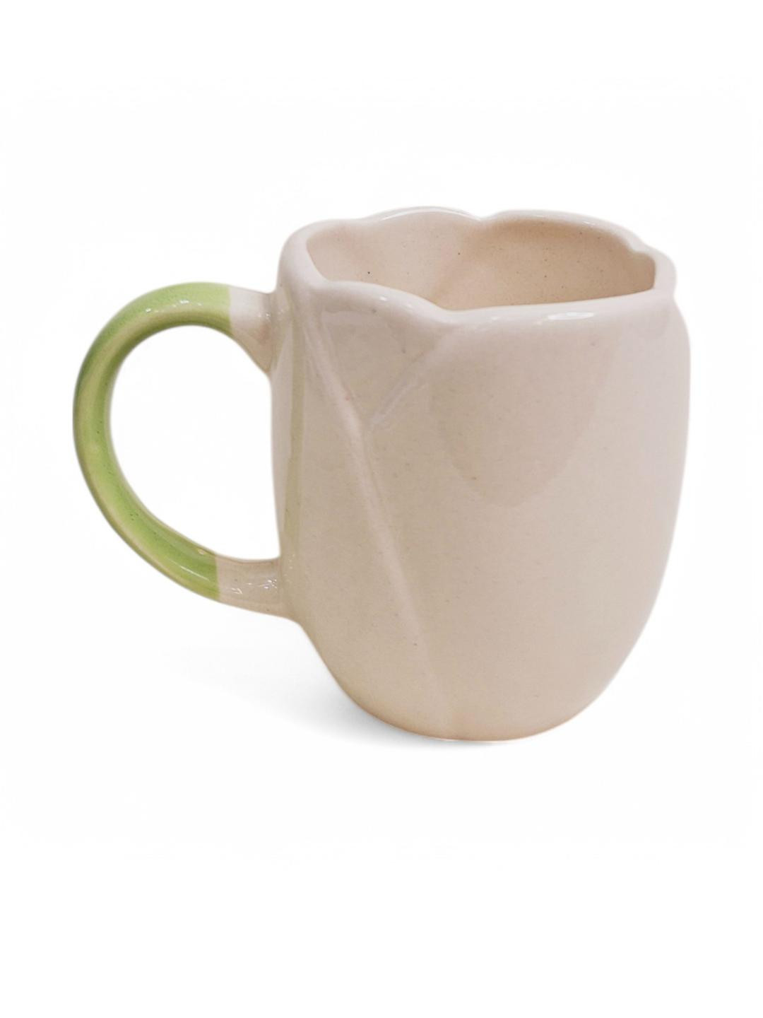 Eleven To Eleven Decor Off-White Solid Ceramic Glossy Mugs