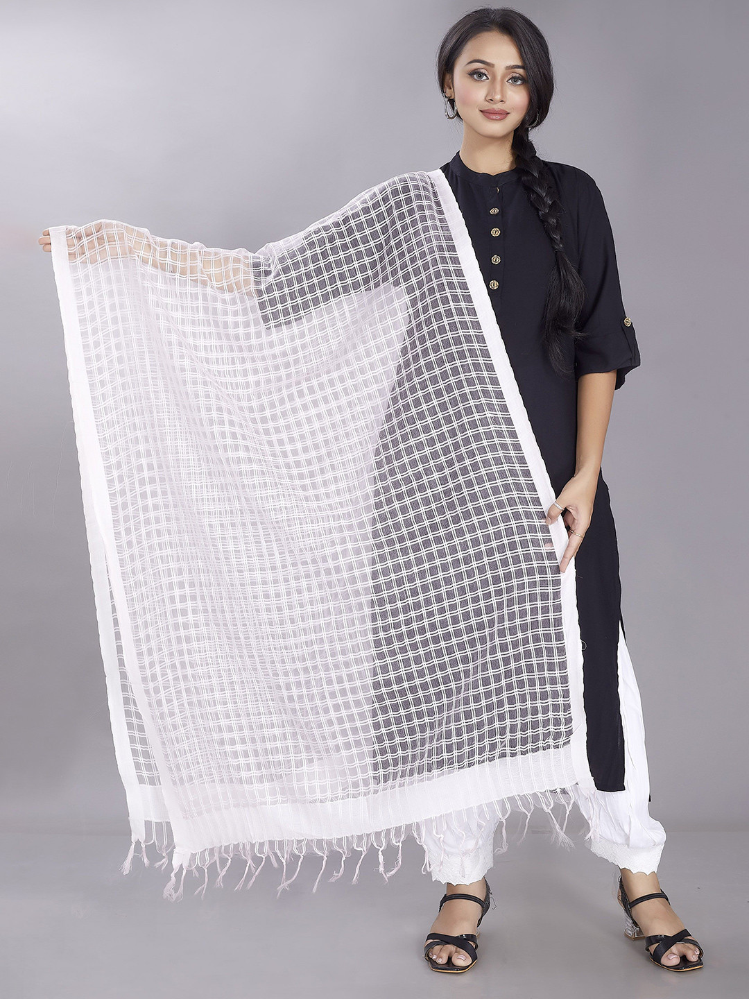 Rani Saahiba Checked Bhagalpuri Dupatta