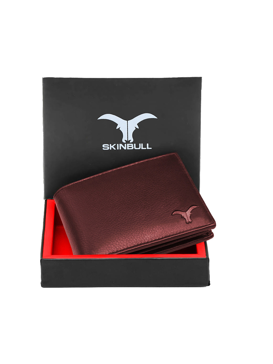 SKINBULL Men Camouflage Checked Bow Detail Leather Two Fold Wallet with SIM Card Holder